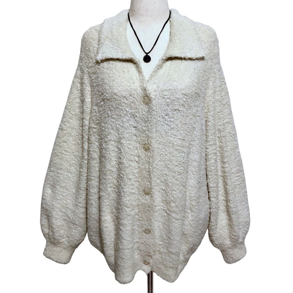 Susina NWT Teddy Faux Fur Button Cardigan Sweater Women 3X